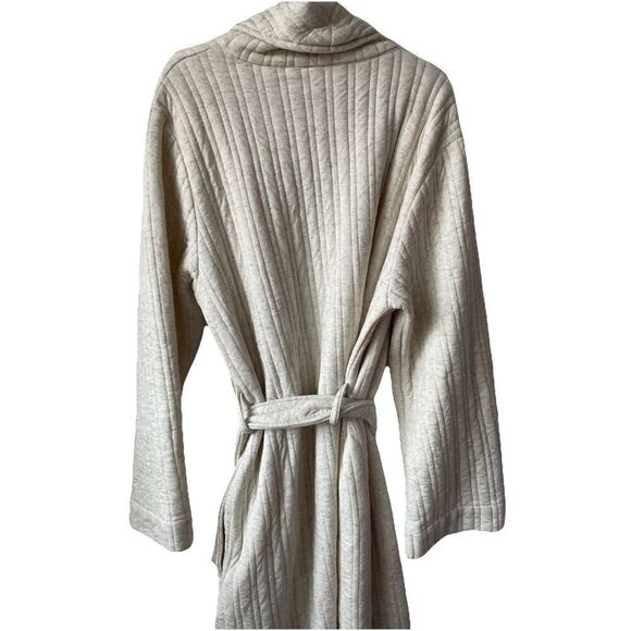 New $179 PARACHUTE Unisex Cozy Knit Robe in Natural Size Large - Picture 7 of 8